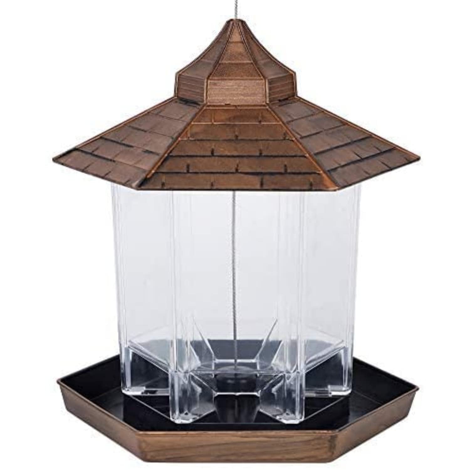 Alimentador De Aves Salvajes a Prueba De Ardilla Panorámica Colgante De Patio Exterior
