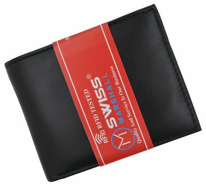 Genuine Leather Minimalist Bifold Wallets for Men RFID Blocking Slim Mens Wallet