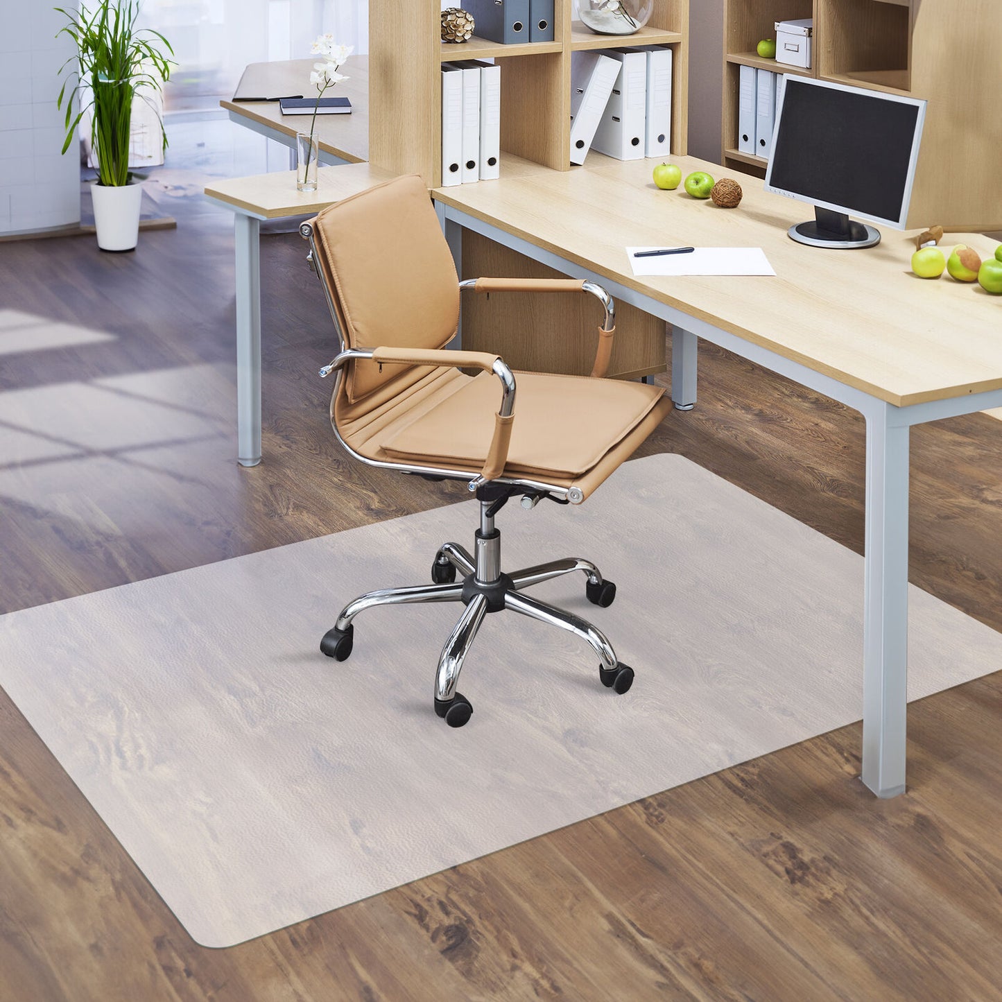 Clear Office Chair Mat 60"x46" for Hardwood Floors – PVC Floor Protector, Scratch-Resistant, Non-Slip Design, Durable & Easy to Clean