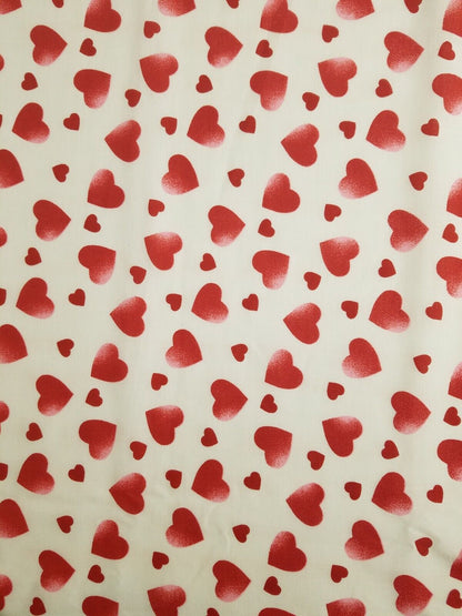 VTG Valentine Heart Fabric FQ Bundle of 6 – Perfect for Valentine's Day Crafts, Quilts, and Sewing Projects, Red & White Heart Patterns & Dots