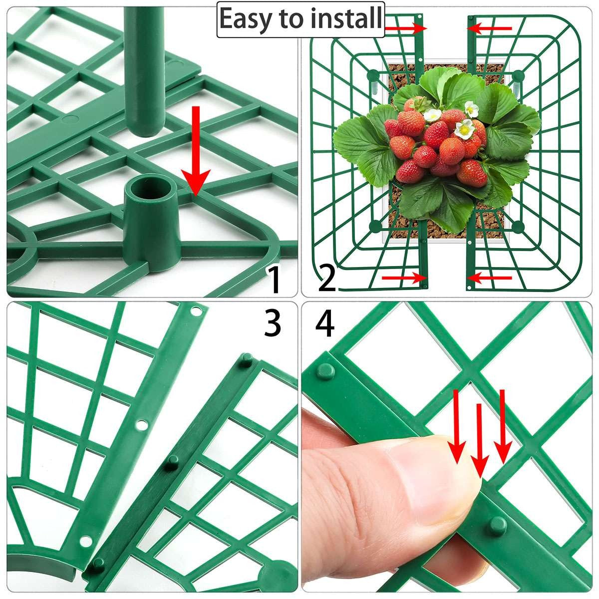 5 Pack Strawberry Supports Garden Fruit Plant Cage Holder Plastic Tray Cradles