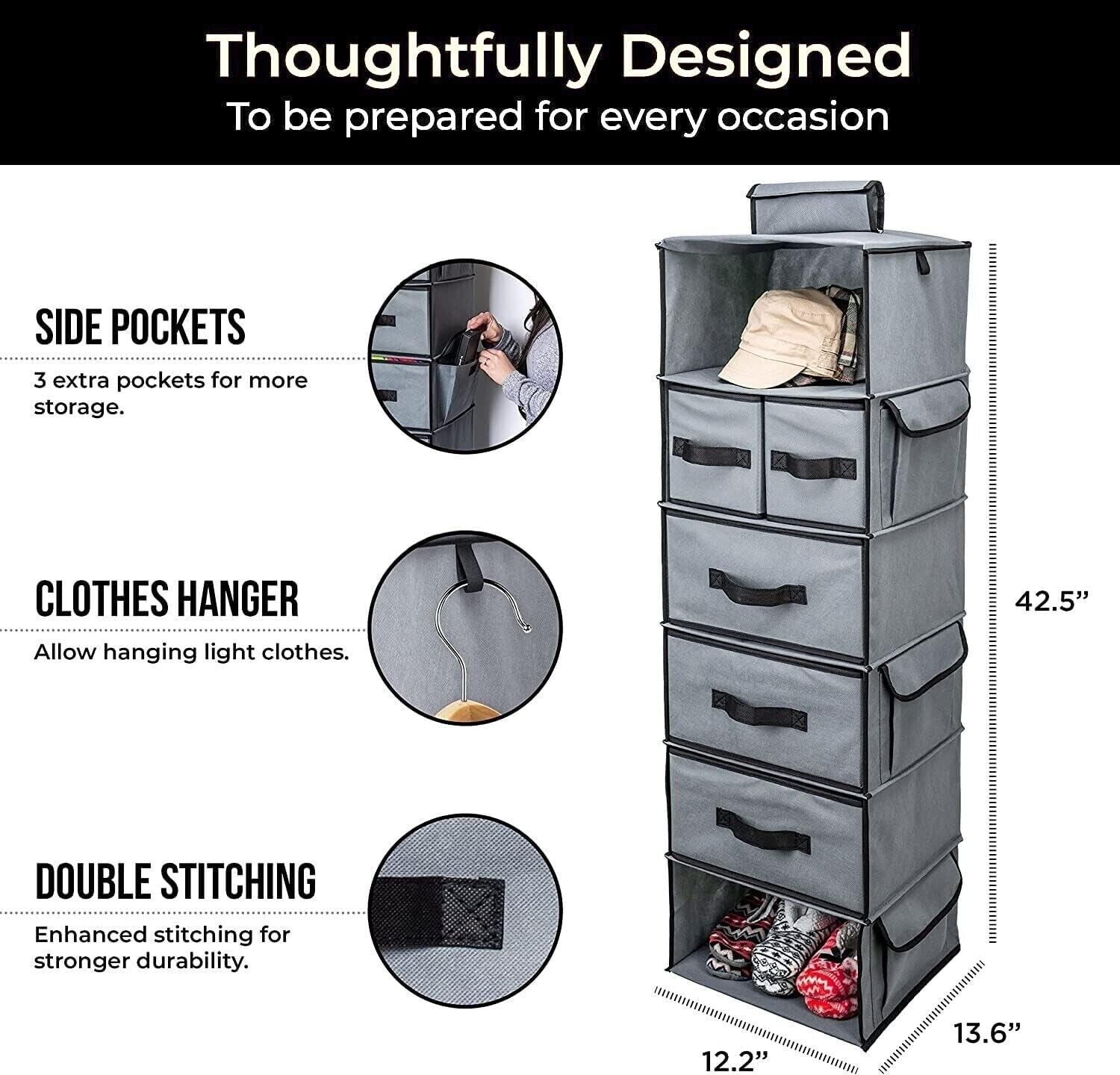 Hanging Closet Organizer Multi-Compartm