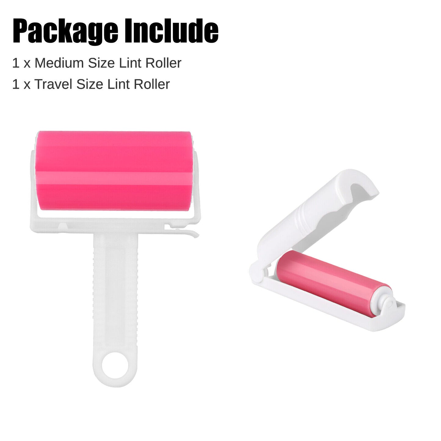 2 Pcs Sticky Lint Roller Washable Reusable Clothes Pet Hair Remover Dust Cleaner