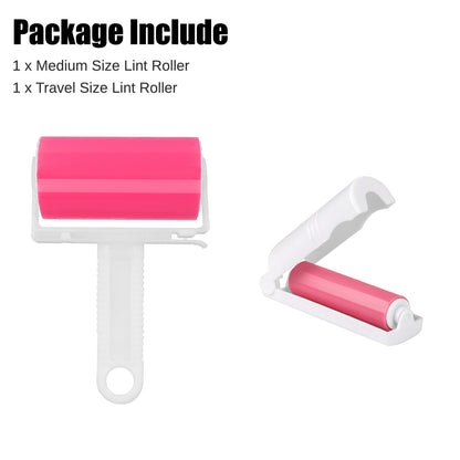 2 Pcs Sticky Lint Roller Washable Reusable Clothes Pet Hair Remover Dust Cleaner