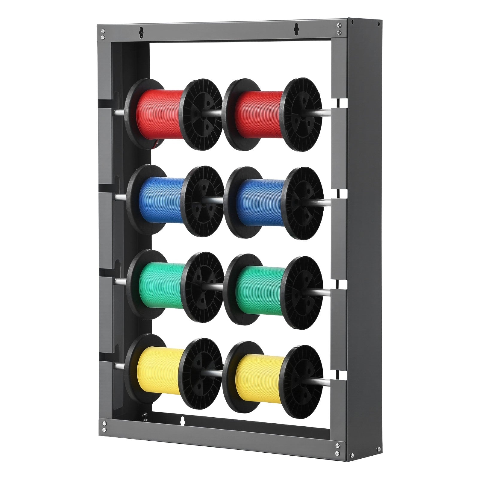 VEVOR Wire Spool Rack 4Adjustable Rods Spool Holder Wall Mounted 150Lbs Capacity