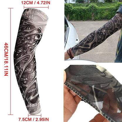 10/12PC Tattoo Cooling Arm Sleeves Cover Basketball Golf Sport UV Sun Protection