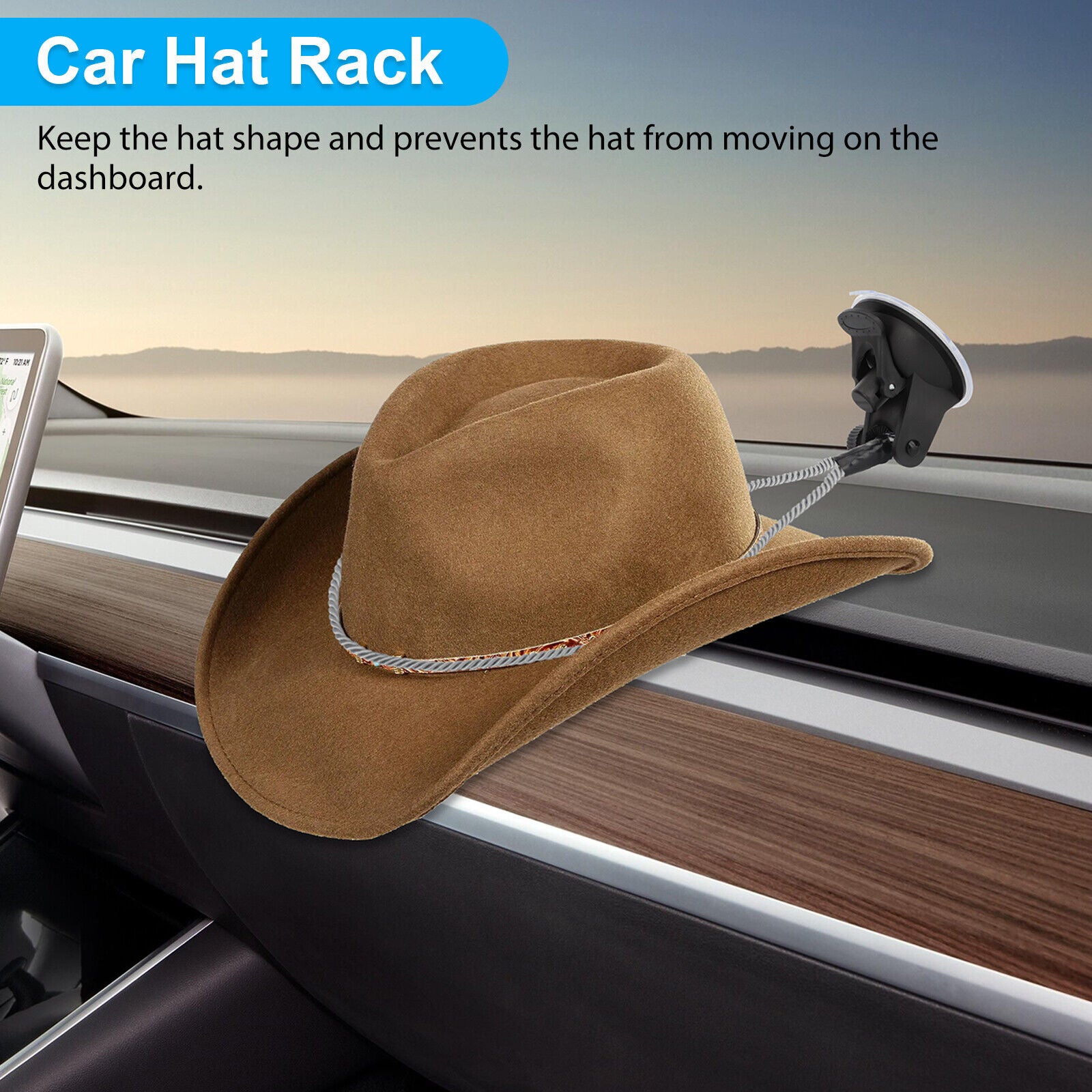 Cowboy Hat Mounts Holder Storage Rack for Glass Door Vehicles Dashes Heavy Duty
