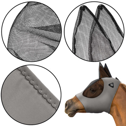 Lycra Horse Fly Mask, Breathable Fabric, Mesh Eyes & Ears, UV Protection