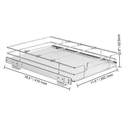 11.5 X 16.5 Inch Wire Drawer Basket Pull Out Cabinet under Sink Organizer
