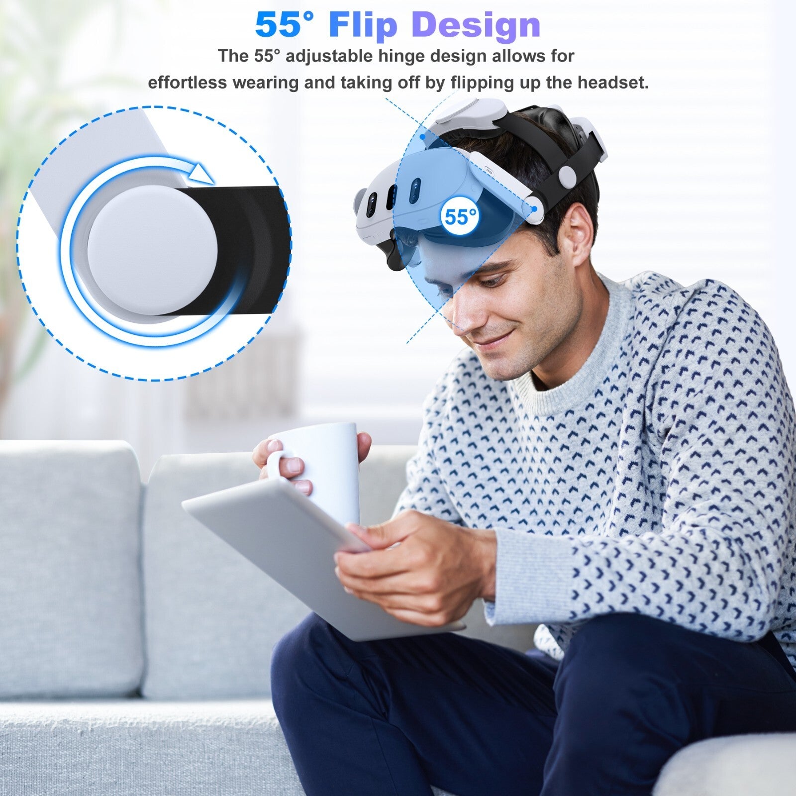 Head Strap Replacement for Meta Quest 3/2/3S,Double Knobs Adjustable Elite Strap