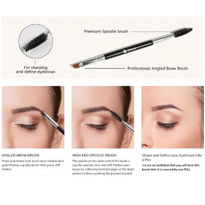 make up solutions EyebrowBrush Spoolie DoubleEnded MakeupBrush BambooHandle Precision BrowShaping BeautyTool ProfessionalQuality