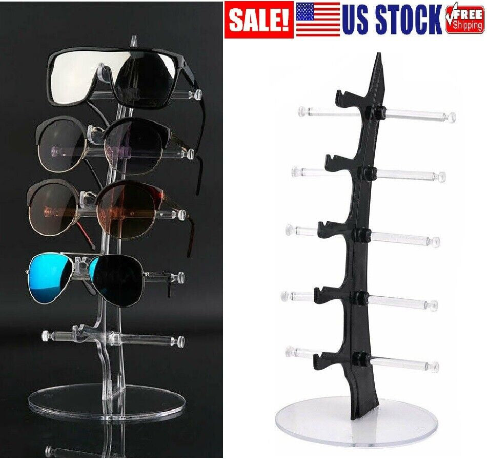 5 Layer Glasses Display Stand Acrylic Eyeglasses Rack Sunglasses Holder Storage