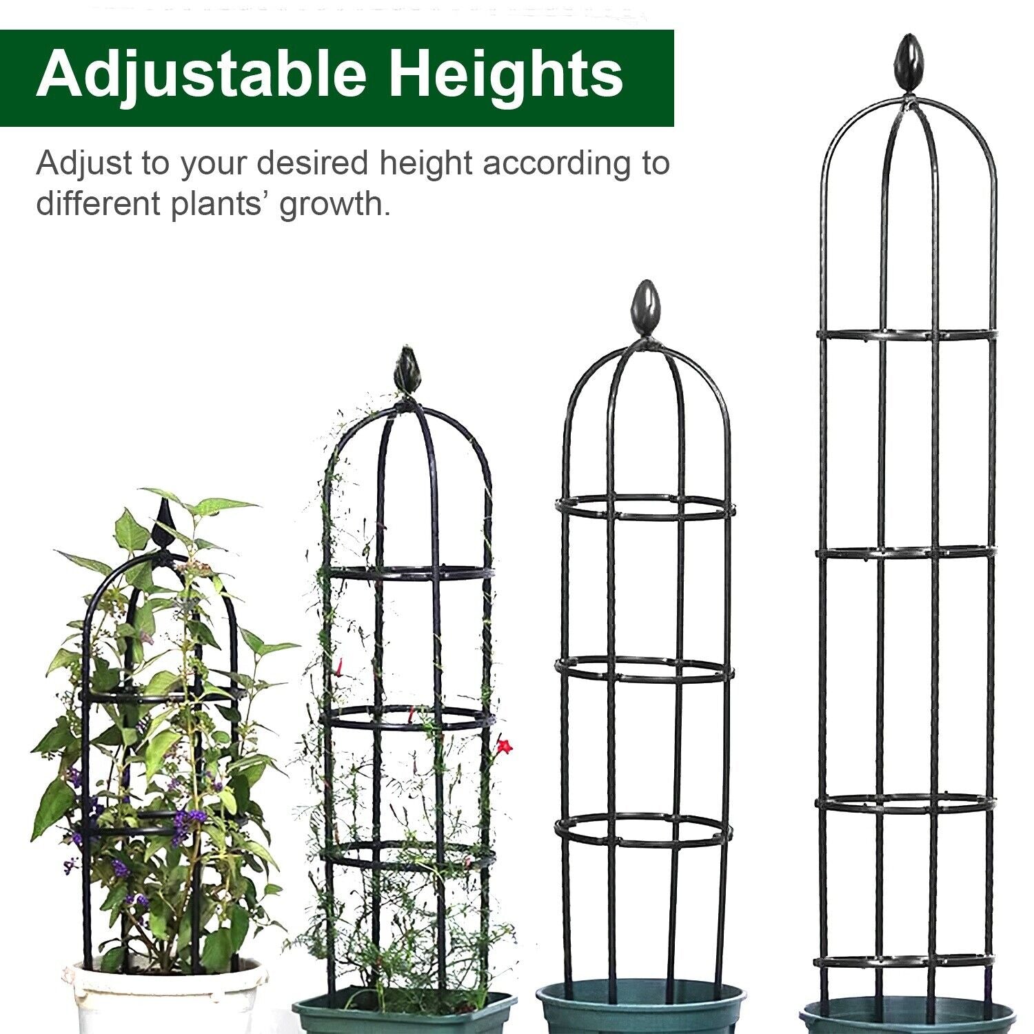 2Pack 6Ft Rustproof Garden Trellis for Potted Plants Climbing Vine Rose Clematis