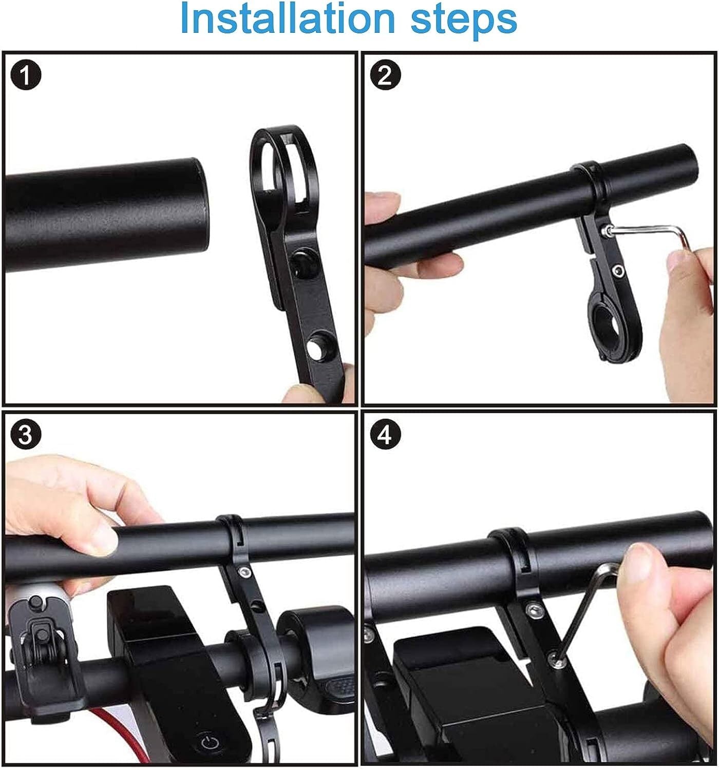 Bike Flashlight Holder Handlebar Bicycle Handle Bar Extender Mount Bracket MTB