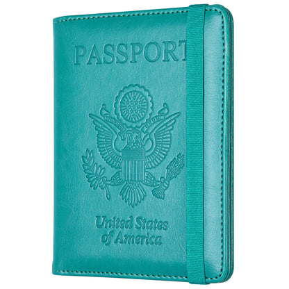 RFID Blocking Leather Passport Holder – Slim Wallet Cover with Card Slots for Men & Women | Airport Must-Have Organizer Travel Essentials