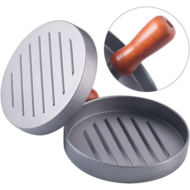 Burger Press Patty Maker - Non-Stick, Easy Release, Perfect Round Patties for Beef, Veggie & More, Detachable Handle for BBQ, Picnic & Kitchen Use