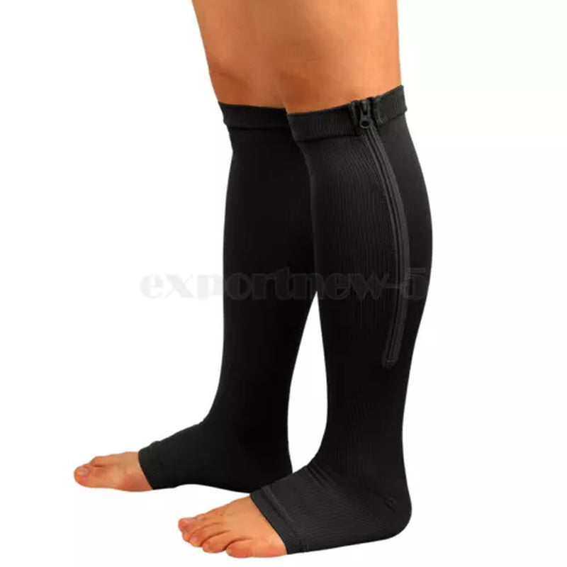 tame impala leg warmers Zipper Medical Compression Support Socks Knee High Open Toe Compression Socks Zip-Up Open Comfort Fit Womenswear Breathable