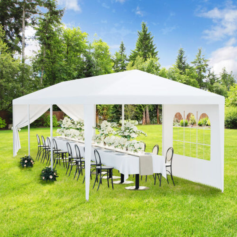 Trending 10'x30' White Party Tent | Outdoor Wedding Gazebo Pavilion w/ 8 Removable Side Walls, Waterproof Cover, Steel Frame & Easy Setup