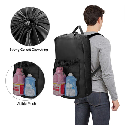 Large Laundry Backpack Bag, Heavy Duty Dirty Clothes Hamper Drawstring Closure