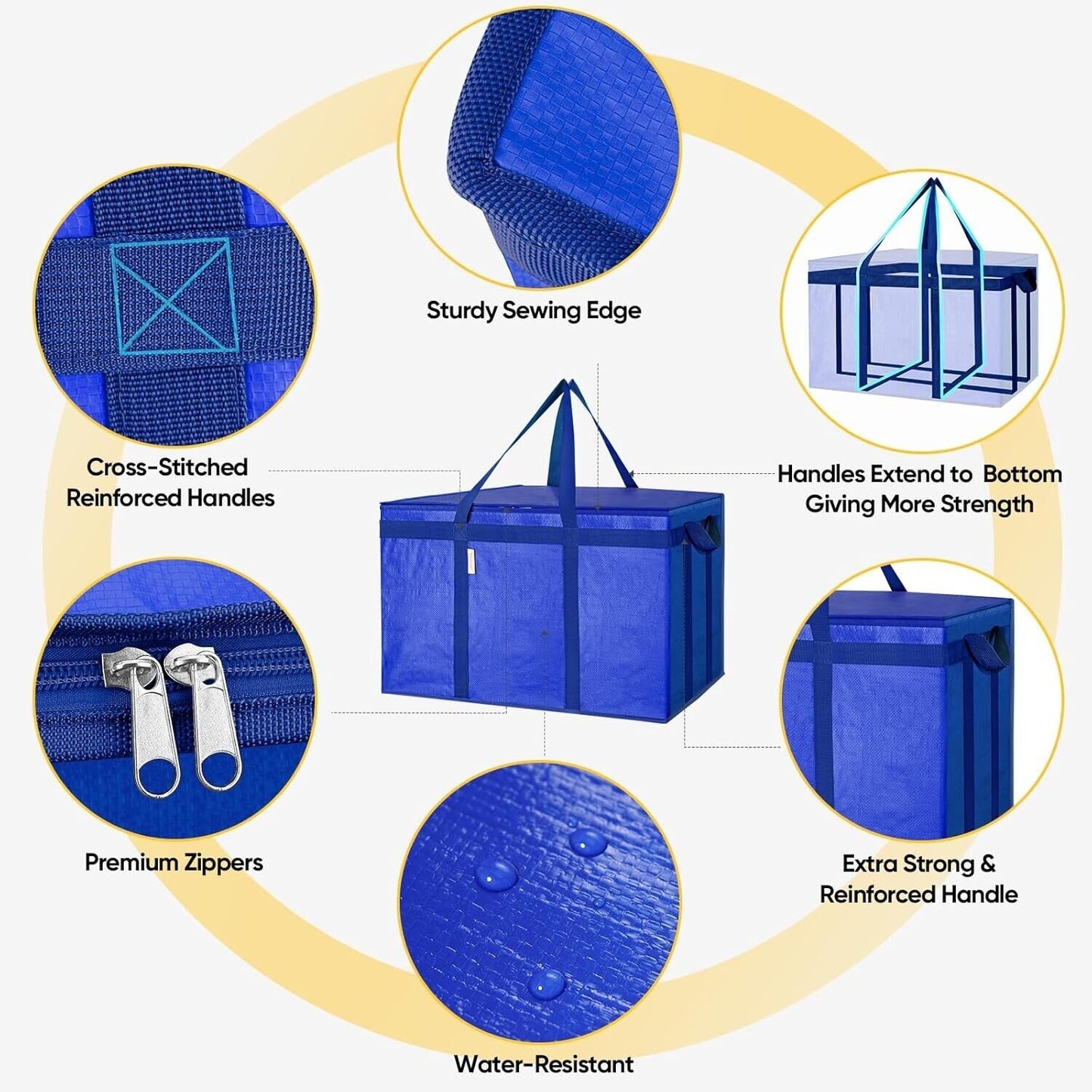2Pk 3XL Insulated Reusable Grocery Bags, Collapsible Cooler Bag for Groceries