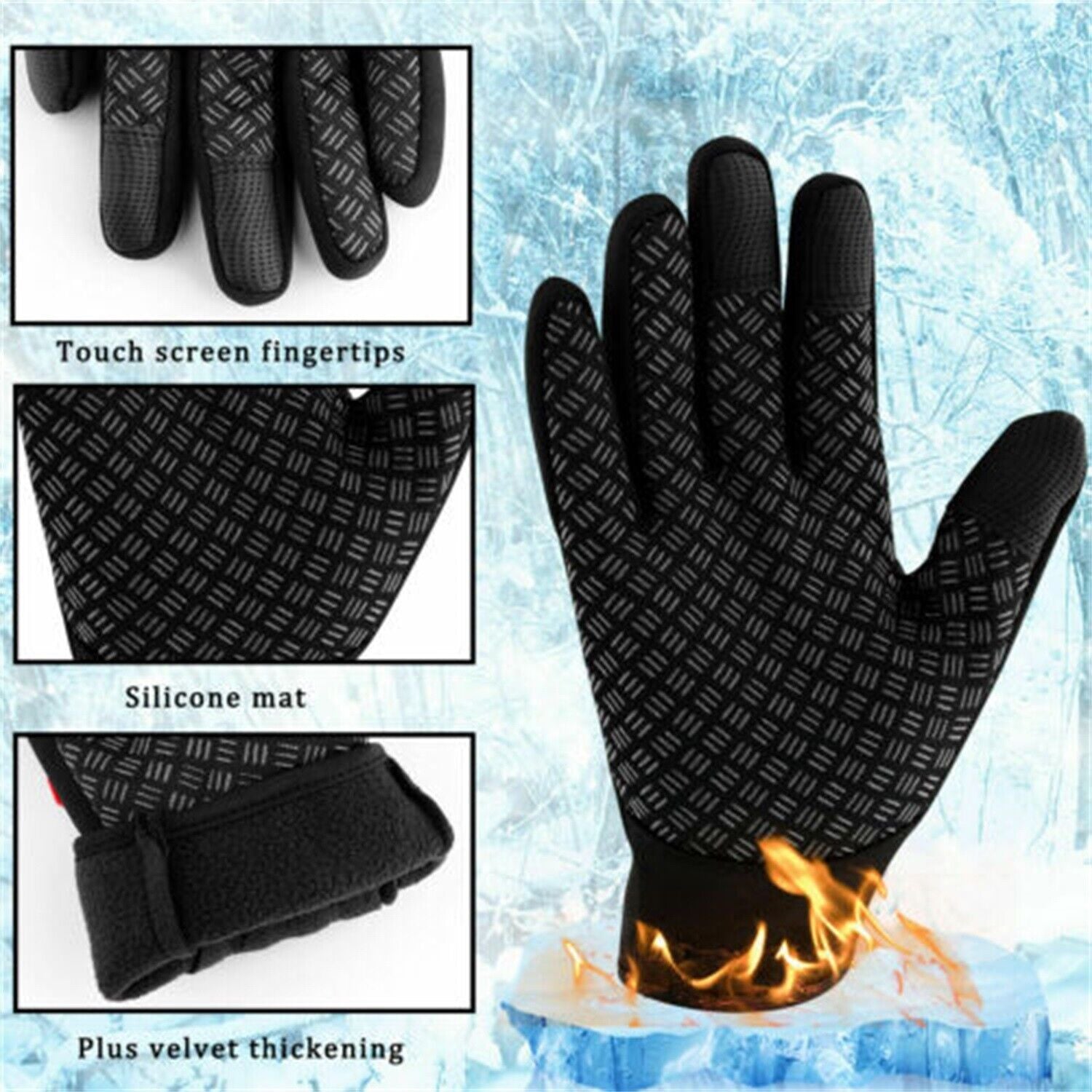 Thermal Windproof Waterproof Winter Gloves Touch Screen Warm Mittens – Insulated, Waterproof, and Touchscreen Compatible for Outdoor Activities