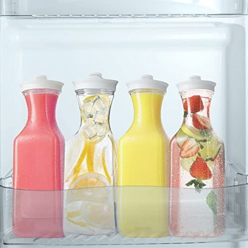 Juice Container Plastic Water Pitcher with Lid 6Pack 32 Oz Carafe Pitchers for Drinks Milk 