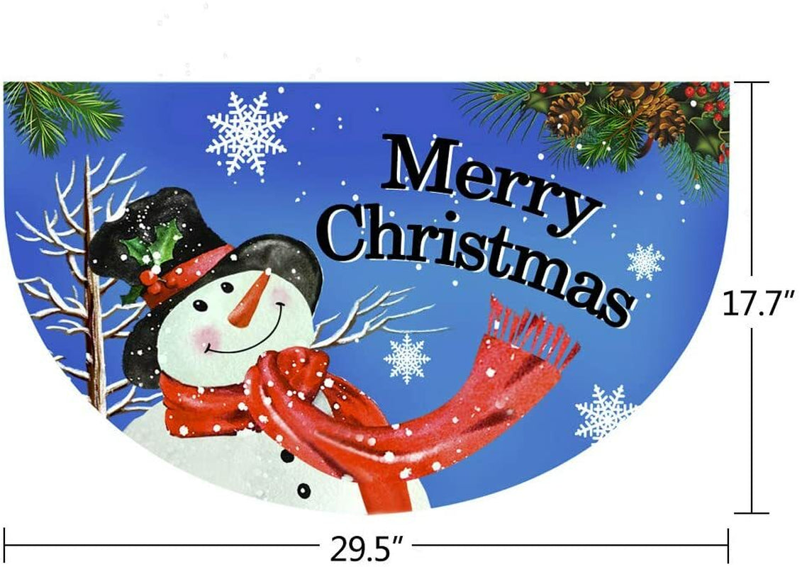 Half round Rubber Door Mat, Decorative Indoor Outdoor Non Slip Front Door Mat