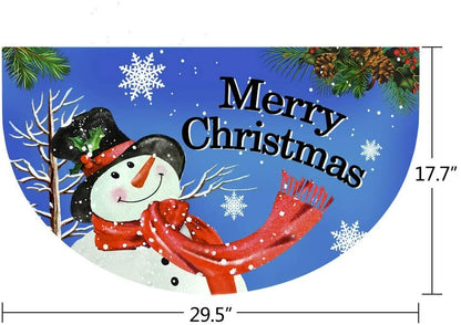 Half round Rubber Door Mat, Decorative Indoor Outdoor Non Slip Front Door Mat