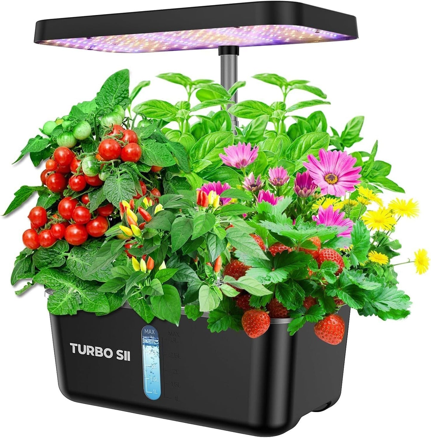 Hydroponic Growing System with LED Grow Lights - 8 Pods, 3L Water Tank, Full Spectrum for Veggies, Herbs, Flowers & Fruits - Indoor Smart Garden Kit