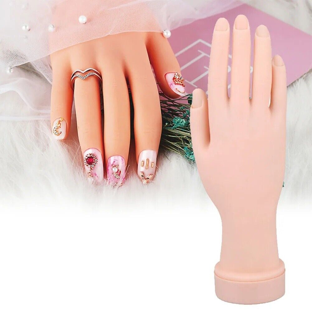 Nail Art Training Hand – Flexible & Movable Fake Hand for Manicure Practice, Perfect Nail Tech Tool for Acrylic, Gel & DIY Nail Designs!