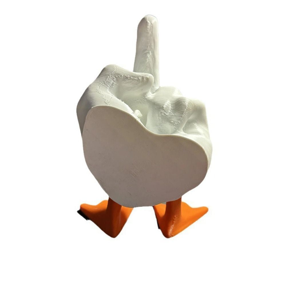 2024 ornaments, Middle Finger Duck Statue - Funny Resin Duck Figurine, Rude Home Decor, Desk Ornament, Gag Gift for Friends & Office, 17cm Tall