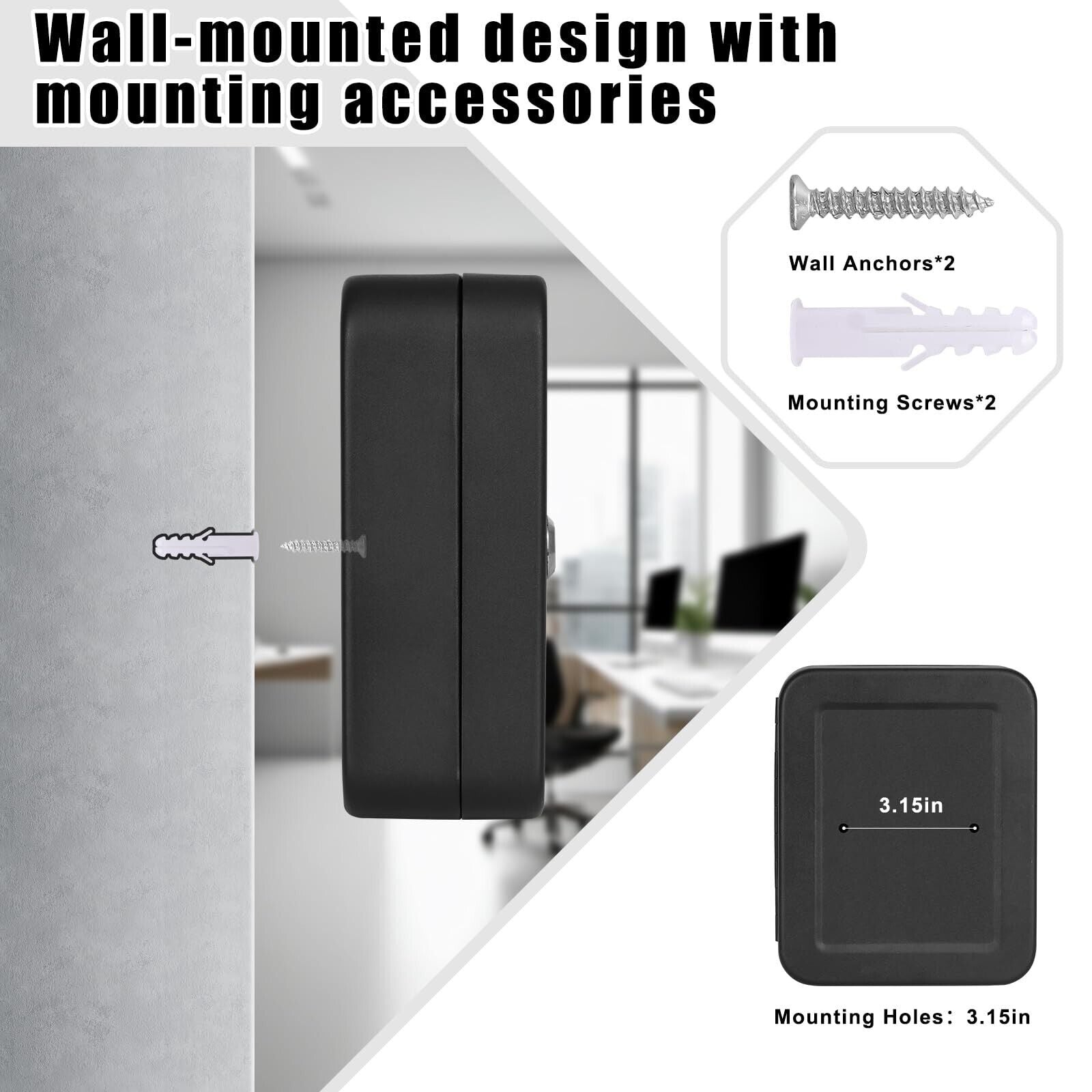 KYODOLED Key Cabinet Wall Mount, Locking Key Box Organizer, Key Lock Box With...