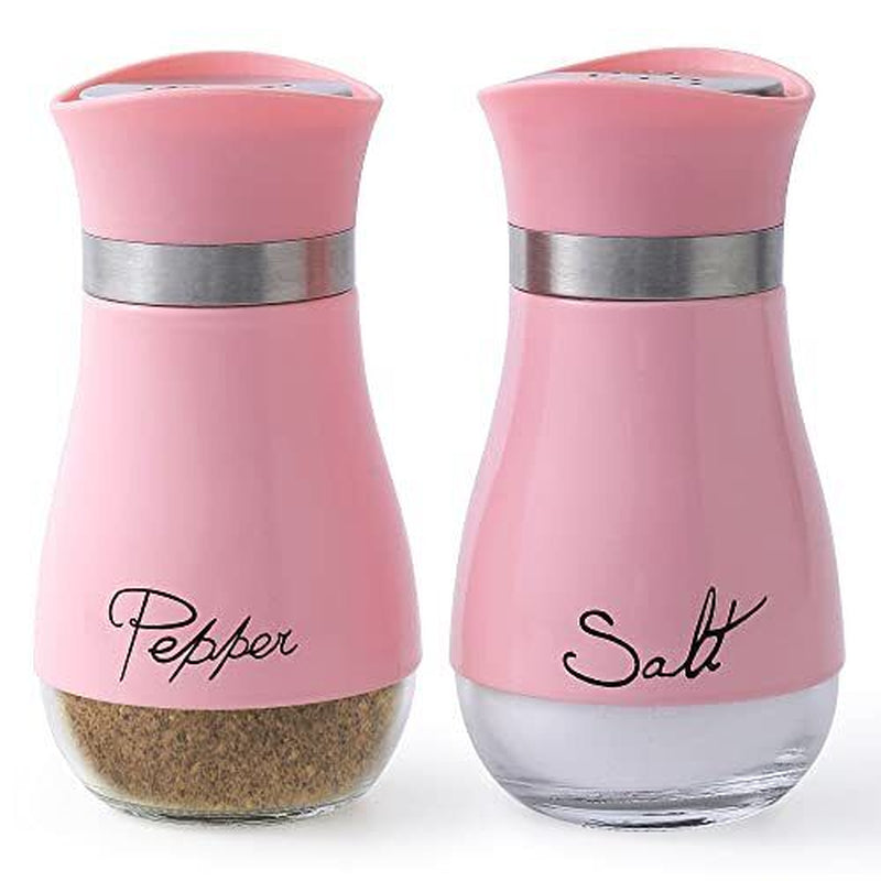 saltshaker, Salt and Pepper Shakers Set - 4oz Teal Stainless Steel with Glass Bottom, Refill, Elegant Kitchen Decor, Classic Design Seasoning Sturdy