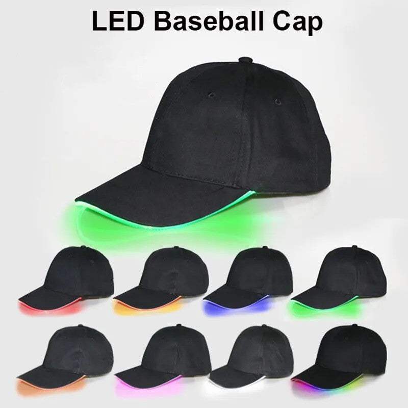 LED Lighted up Peaked Hat Glow Club Party Baseball Hip-Hop Adjustable Sports Cap