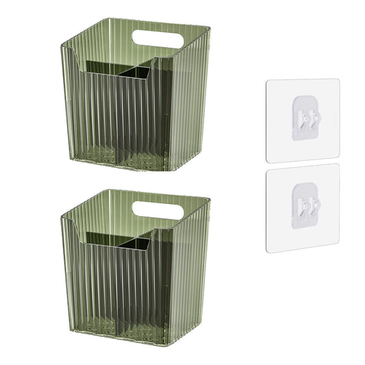 Set of 2 Storage Organizer Bins Wall Mounted Shower Caddy, Bathroom Shelves S...