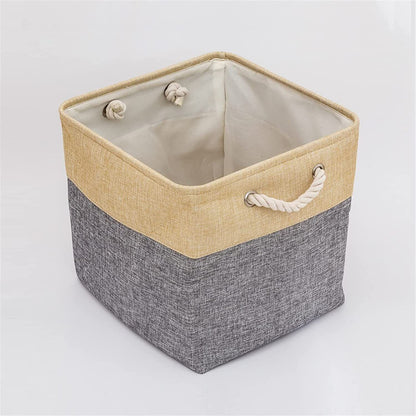 Large Storage Basket Rectangular Fabric Collapsible Organizer Bin Box 13×13×13In