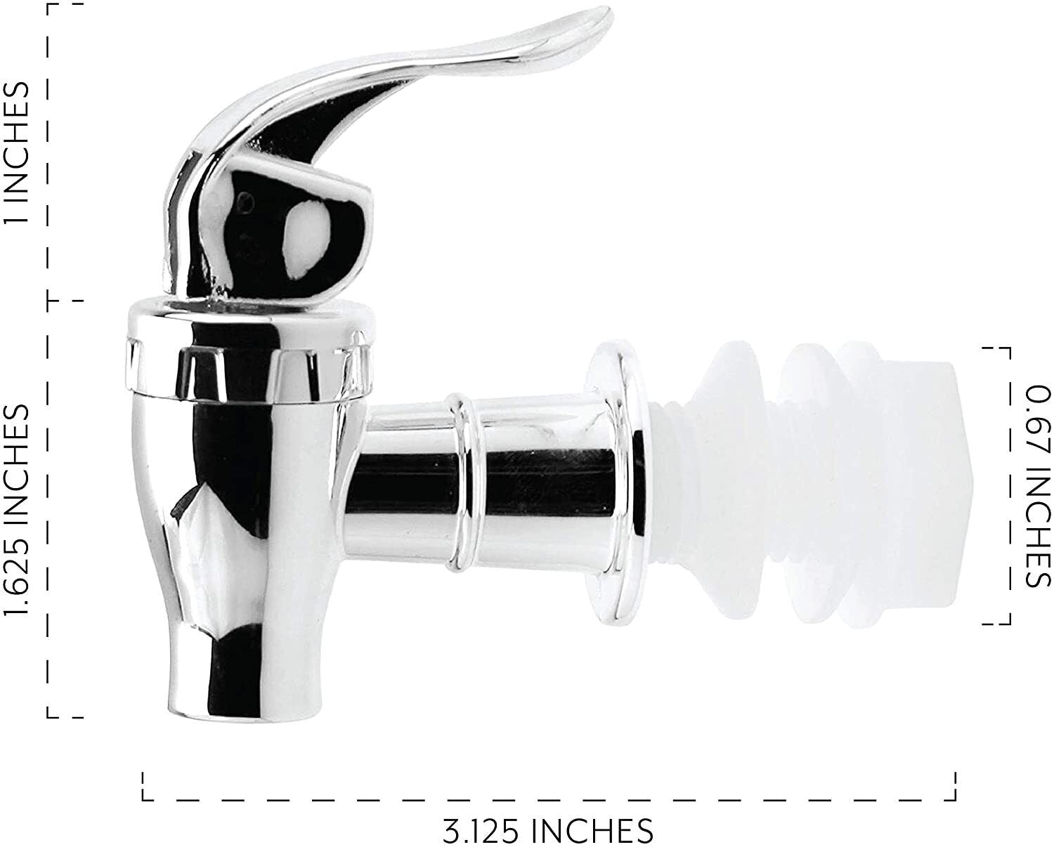 Push Style Spigots for Beverage Dispenser Carafes 2Pk Chrome Lock Open Style