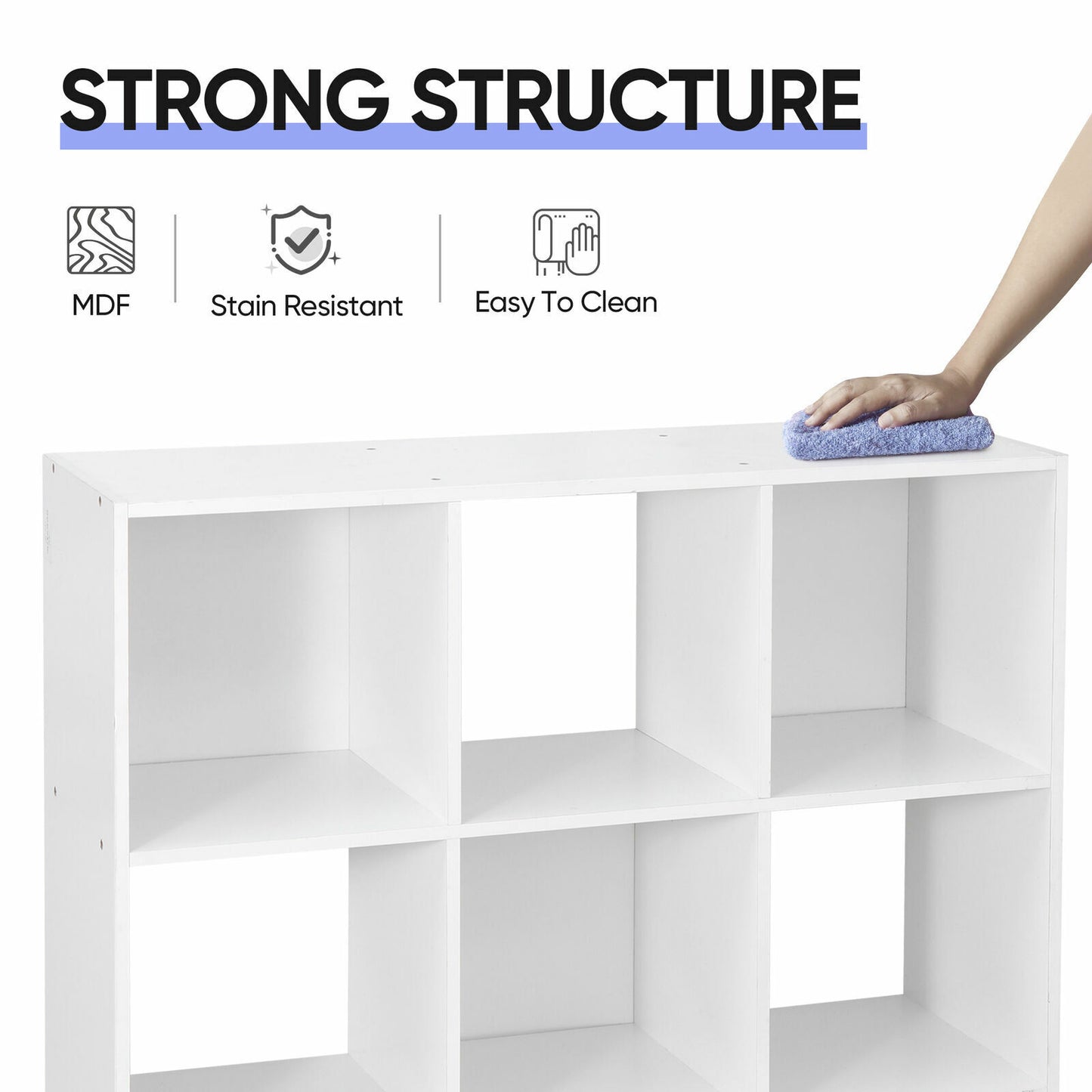 yarn storage Storage Cabinet with Adjustable Shelves - Space Saving 9-Cube Organizer for Bedroom, Living Room & Office