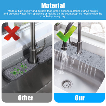 Kitchen Faucet Sink Splash Guard Silicone Drain Pad Water Catcher Tray Slip Mat