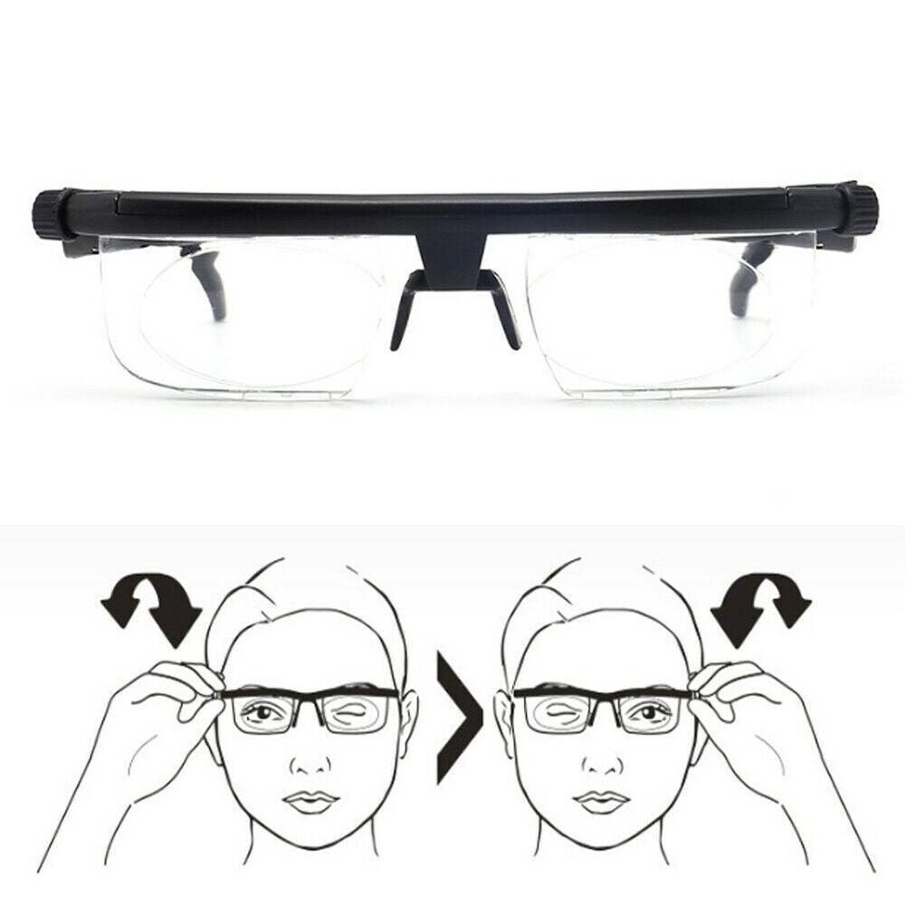 Adjustable Focus Reading Glasses, Variable Magnification Myopia Eyewear, Near to Far Vision, Lightweight Durable Frames, Scratch-Resistant