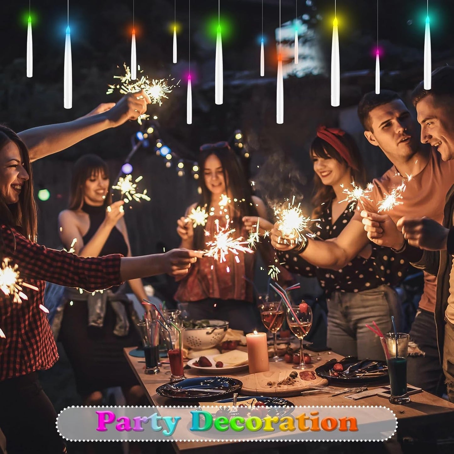 Color Changing Floating Candles with Magic Wand Remote, Holiday Decorations Magi