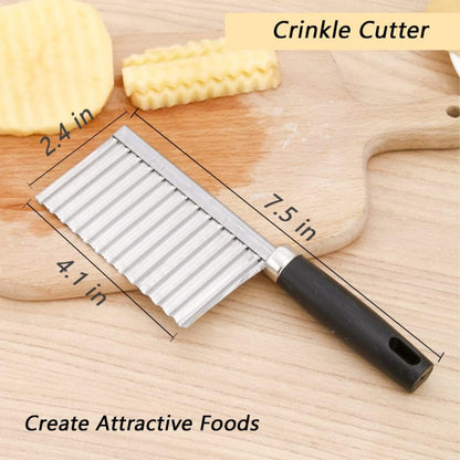 Crinkle Wavy Cutter Stainless Steel Vegetable Potato Chip French Fry Slicer Tool