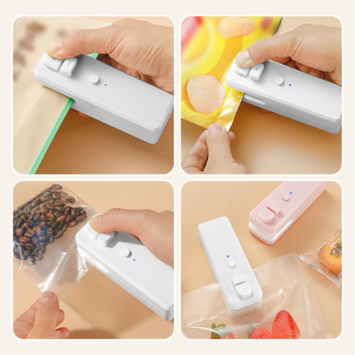 Mini Bag Sealer Portable USB Rechargeable for Snack Bags