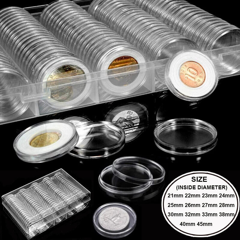 Transparent round COINNING Box Capsules Storage Containers Home Supplies