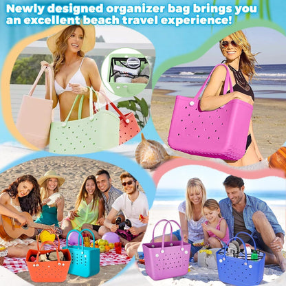 Clear Beach Bag Organizer Insert Compatible with Original Bogg X Large Zipper