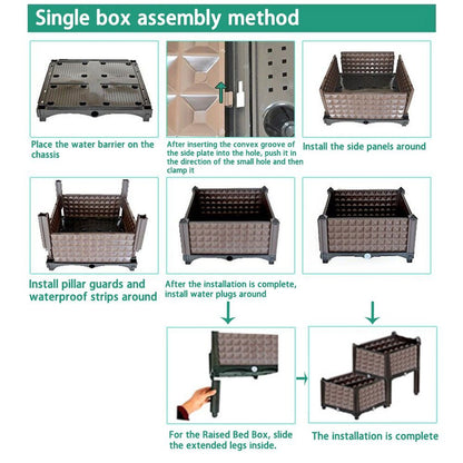 2X Elevated Rectangular Raised Garden Bed Flower Vegetable Grow Planter Care Box