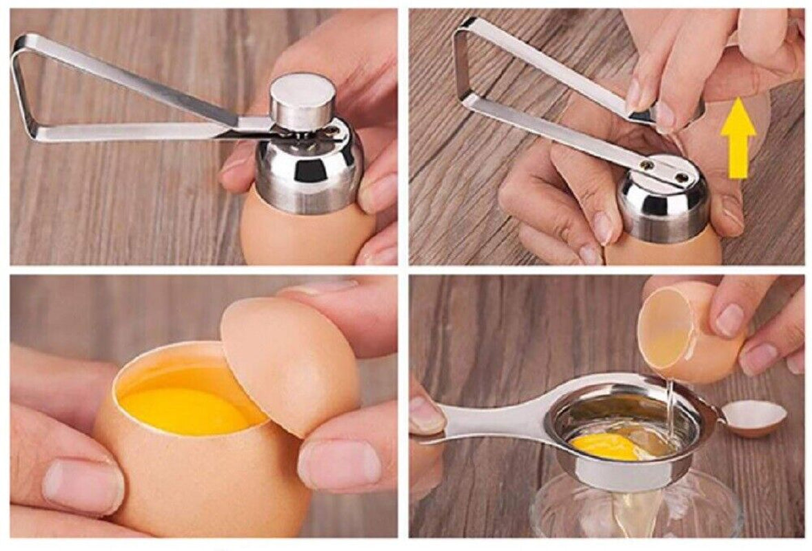 Stainless Steel Egg Topper – Precision Shell Cutter Cracker Tool for Boiled Eggs