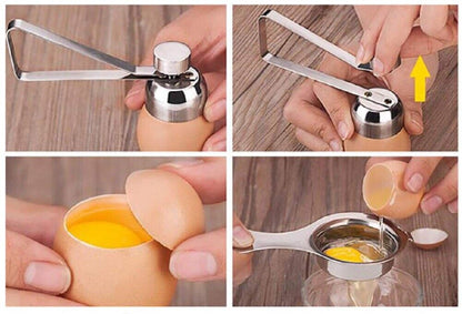 Stainless Steel Egg Topper – Precision Shell Cutter Cracker Tool for Boiled Eggs