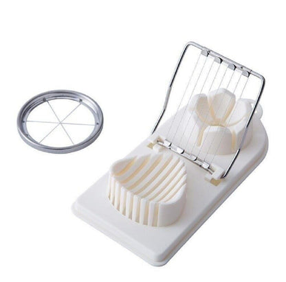 2-In-1 Stainless Steel Egg Slicer & Mushroom Tomato Chopper - Kitchen Cutter