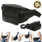 Fanny Pack Black Genuine Leather Waist Bag Travel Purse Hip Belt Carry on Pouch